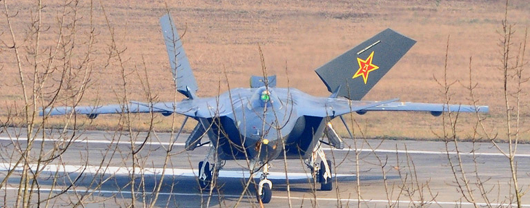 chengdu j 20 fighter. Head on view of the J-20